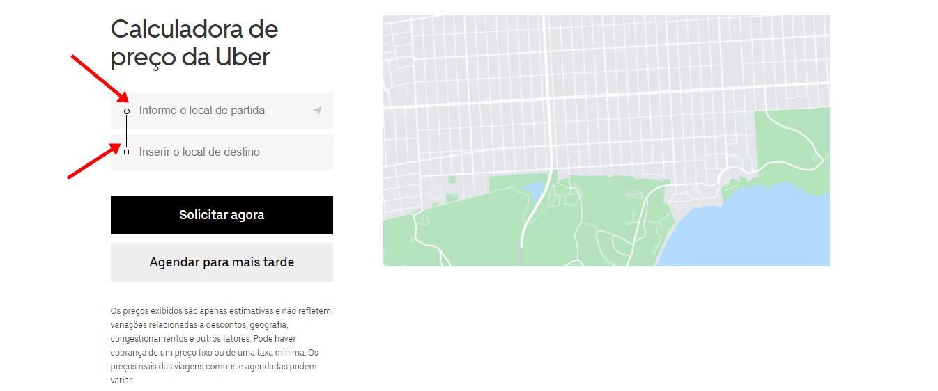 CALCULADORA DE PREÇOS UBER → Estimativa De Preços AQUI