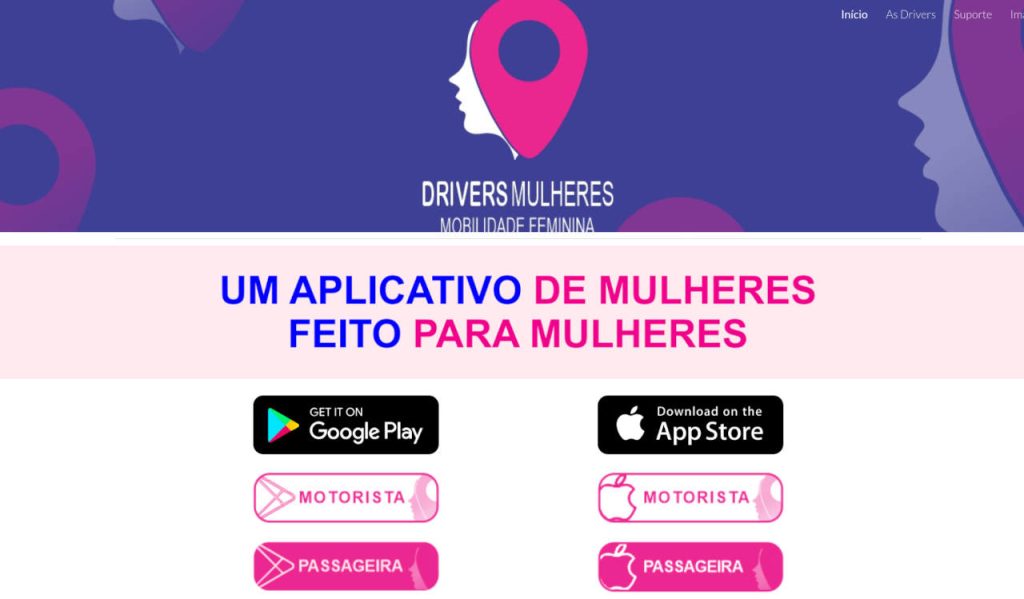 Portal do Drivers Mulheres um dos aplicativos tipo Uber para o público feminino